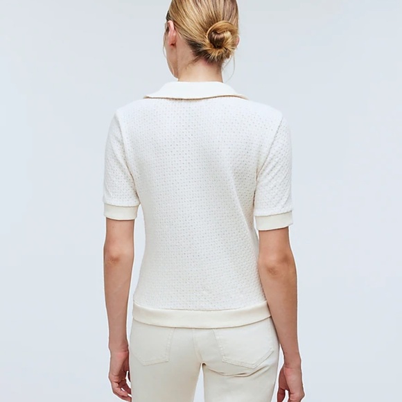 Madewell | Collared Pointelle Sweater Tee - Picture 7 of 9